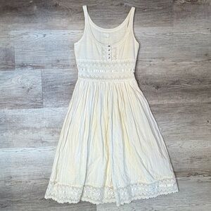 Anthropologie SNAK Ivory Cotton Dress Y2K Vintage women’s size S Small